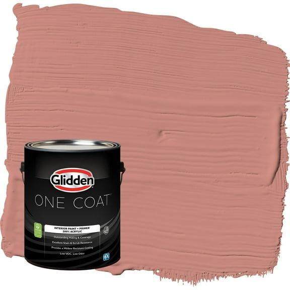 Glidden One Coat Sunstone / Orange Eggshell Interior Paint with Primer, 1 Gallon