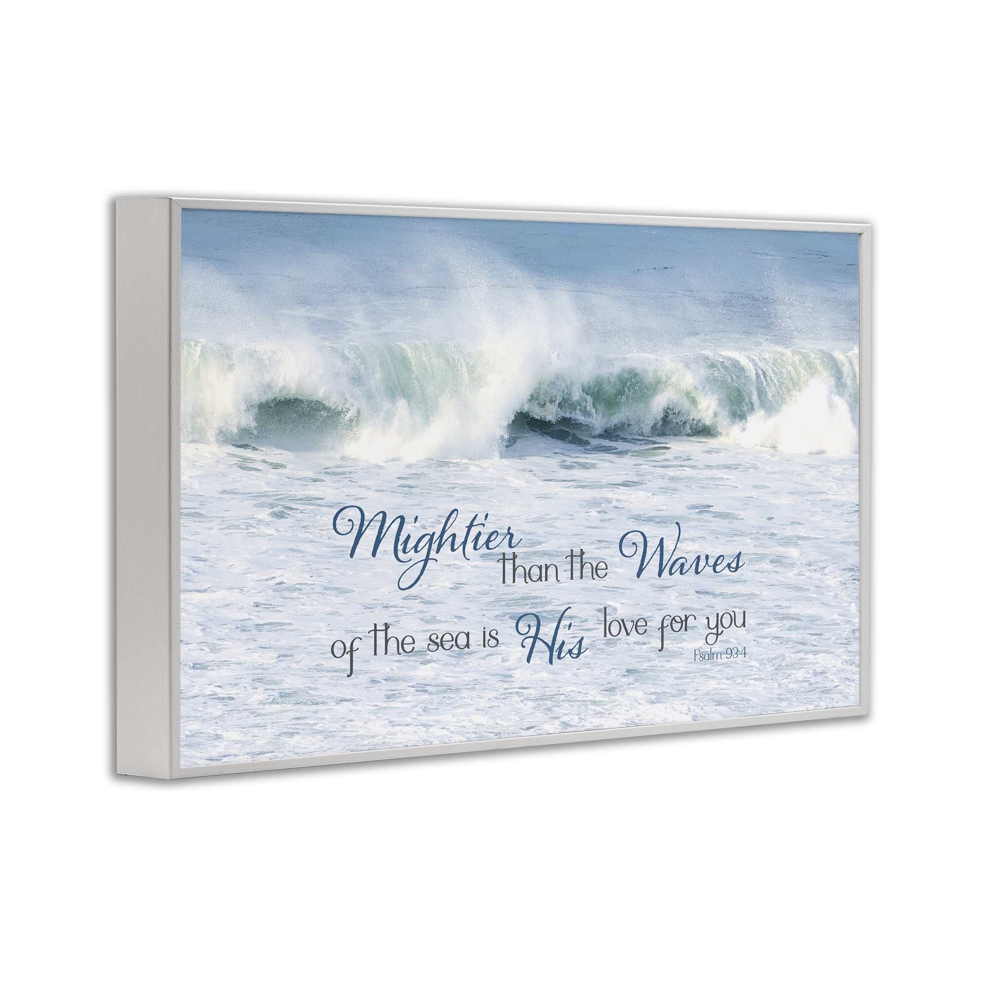 Stupell Industries Mightier Than The Waves White Framed Giclee Art, design by Kathy Mansfield