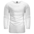 thumbnail image 5 of BADHUB Men's Cotton Linen T Shirts Big & Tall 3/4 Sleeve Lightweight Tee Shirt Solid Color Pull Up Sleeve Summer Tops 2025 White XL, 5 of 8