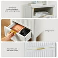 thumbnail image 4 of ONBRILL Fluted Night Stand with Charging Station, 23" Modern 2 Drawers End Table, Nightstand Set of 2 with Curved Profile Design, Bed Side Table for Bedroom, Living Room, White（2-Pack）, 4 of 5
