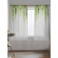 thumbnail image 5 of Sheer Curtains 72 Inches Long, Sage Green Semi Sheer Curtains Light Filtering Window Treatment, Summer Botanical Leaves Watercolor Privacy Voile Drapes for Living Room Bedroom 52x72 Inch, 5 of 7