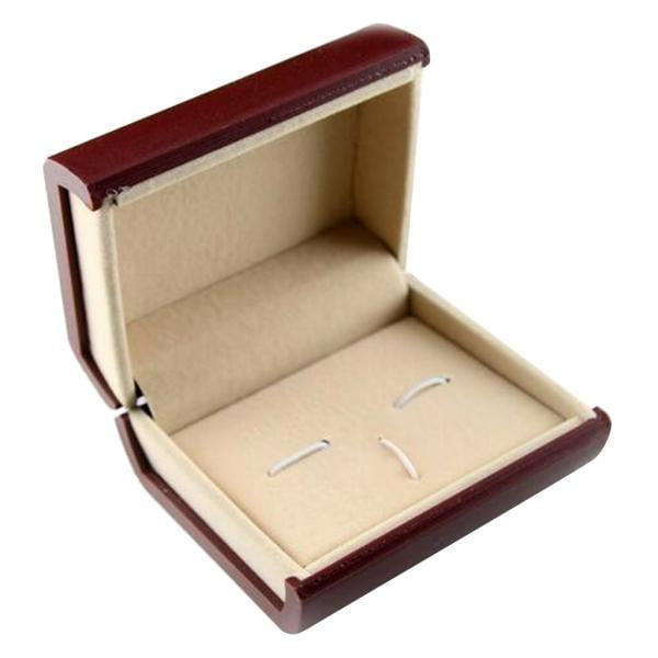 2x Velvet Tie Bar Cufflinks Pair Storage Box Display - Red- Cufflinks Tie Clips Set, As Described Yuyangstore Almacenamiento de clip de corbata para gemelos
