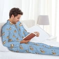 thumbnail image 6 of Yiaed Cute Cartoon Corgi Print Men’s Pajamas Set - Long Sleeve Button Down Sleep Shirt and Pajama Bottoms Sleepwear Set Mens Pjs Sets Men's Pajama Bottoms-Small, 6 of 7