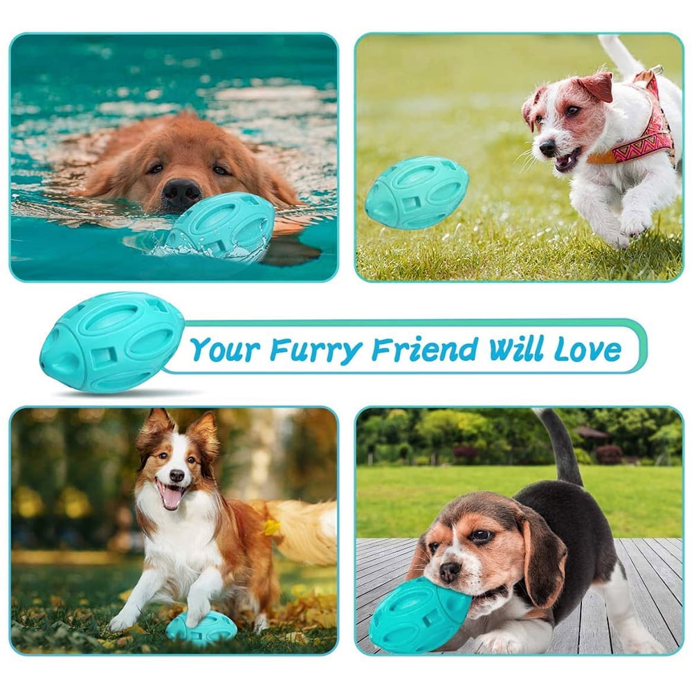 Feeko Squeaky Dog Chew Toy For Aggressive Chewers Large Breed Pet Durable  Rubber