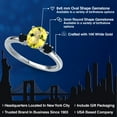 thumbnail image 2 of Gem Stone King 14K White Gold Canary Mystic Topaz and Black Onyx Engagement Ring for Women | 1.76 Cttw | Oval 8X6MM | Gemstone November Birthstone | Size 9, 2 of 6