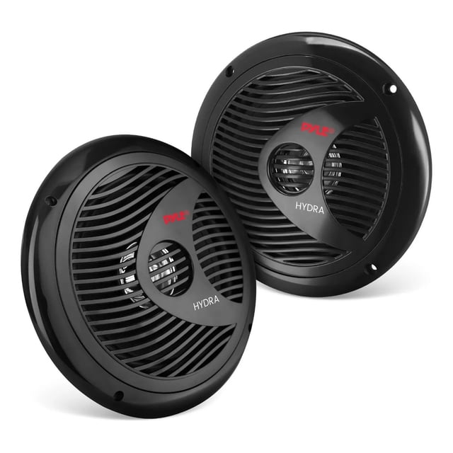 Bocinas Marinas Dobles de 6.5 Pulgadas Pyle, Sistema de Sonido Estéreo para Exteriores Resistente al Agua, 150 Watts, 2 Vías, 1 Par, Negro