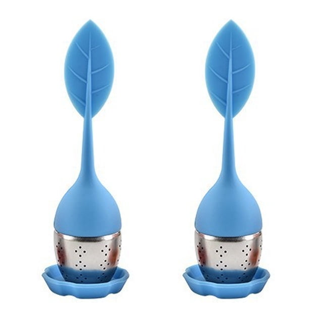2 piezas de colador de té para té suelto, dispositivo de remojo de té hecho de acero inoxidable y silicona, colador de bolas de té, filtro de dispositivo de remojo de té, con mango de silicona,