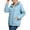 Blue, variant on Jane Wardrobe Striped Lined Hooded Jacket for Women, Water Resistant Zip Up, Casual Lightweight Nylon Outerwear with Pockets, 1 Piece, S-XXL, Plus Size Friendly