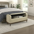 thumbnail image 6 of Lexicon Brigitte Fabric Lift Top Storage Bench in Light Brown, 6 of 7