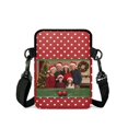 thumbnail image 2 of FUIALDOLG Merry Christmas Crossbody Bag with Red Polka Dot Family Photo, 2 Layer Polyester Shoulder Pouch for Women Girls School Work Travel, 2 of 8