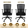 thumbnail image 4 of Office Chair Cover, Grid Computer Chair Seat Cover, L(45-48cm), Black, 4 of 8