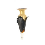 Amber Amphora Sconce Vase on Recycled Wrought Iron Leaf Stand