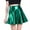 Green, variant on Nnhblu Women's Casual Fashion Shiny Flared Pleated A-Line Mini Skirt Mini Skirt Leather Skirt White