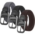 thumbnail image 1 of 3 Pzs Cinturón Elástico Trenzado Hombre y Mujer, 120cm Cinturón de Tela Extensible sin Agujeros, Hebilla Metálica, Accesorios de Moda Casual para Golf, Trabajo o Diario, 1 of 10