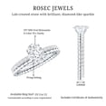 thumbnail image 5 of Rosec Jewels Moissanite Oval Engagement Ring 1 Carat - Double Band Ring - 5X7 mm - D-VS1 Quality Certified, 18K White Gold, US 11.00, 5 of 8