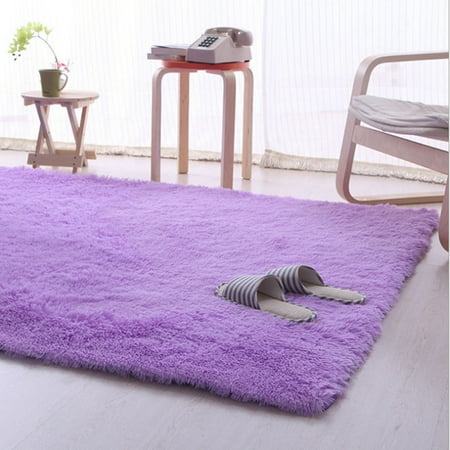 3 Sizes Soft Fluffy Rugs Anti Skid Shaggy Area Rug Dining Room