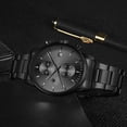 thumbnail image 2 of Relojes para hombre con cronógrafo de cuarzo resistente al agua y casual, fabricado en acero inoxidable y metal, fecha automática en manecillas de colores, 2 of 6