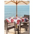 thumbnail image 3 of Outdoor Tablecloth with Umbrella Hole for Patio/Picnic/Party/Camping, Anniversary Waterproof Table Cloth Square Cover Washable, America Freedom Patriotic Independence (54"x 54"), 3 of 9