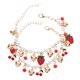 thumbnail image 1 of GOOHOCHY 2 pulseras elegantes de aleación con dije de corazón para mujer, joyería de fresa de moda para oficina, citas, fiestas, joyería de moda para la muñeca., 1 of 8