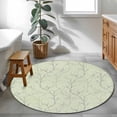 thumbnail image 3 of Sage Green Branches Round Area Rug 3Ft Washable Small Circle Rugs for Kitchen Entryway, Vintage Art Farmhouse Non-Slip Carpet Floor Mats Indoor Outdoor Carpet Runner Aesthetic Home Decor, 3 of 8