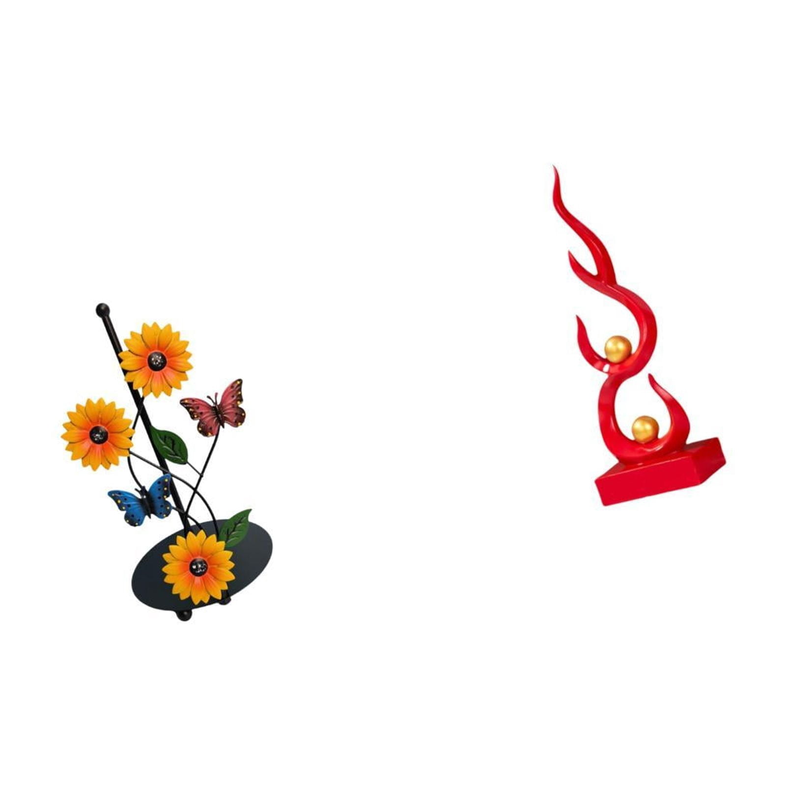 Fiocias Abstract Fire Sculpture Toilet Paper Holder Paper Towel Holder Countertop Kitchen Roll Holders Standing Paper Towel Iron Resin Functional Decor Suitab