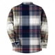 thumbnail image 4 of Blusa y camisa de manga larga con cuello vuelto para hombre, informal, a la moda, con botones, estampado a cuadros, blusa elástica de manga larga con cuello vuelto, blusa de poliéster para hombre, 4 of 5