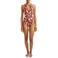 thumbnail image 2 of Time and Tru Women's Abstract Hula High Neck One-piece Swimsuit, 2 of 4