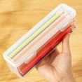 thumbnail image 3 of RKSTN Makeup brush storage 2pc Extra Large Capacity Plastic Pencil Box Stackable Translucent Clear Pencil Box Office Supplies Storage Organizer Box For Gel Pens school supplies, 3 of 8