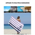 thumbnail image 5 of Anchor Purple Towel Set of 3, Soft Microfiber Bath Towels, Hand Towel, Washcloths, Modern Navy Blue White Striped Nautical Quick-Dry Absorbent Towels for Bathroom Kitchen Hotel Beach Gym Spa, 5 of 7