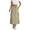 Khaki, variant on Women‘s High Waist Utility Skirt With Side Slit Mid Length Casual Stretch Elastic Waistband Fashion Crib Bed Skirt