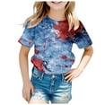 thumbnail image 2 of Wxirdiow Little Girls Patriotic Outfit Toddler American Flag Tshirt for Boys Girls Patriotic Tops Kids 4th of July Outfits Tee USA Short Seleve Sky Blue Size,10-11 Years, 2 of 4