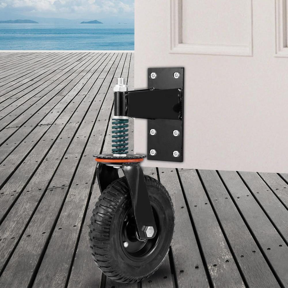 ZHON Spring Loaded Gate Wheel Gate Caster Heavy Duty Fence Wheel Spring Loaded Fence Gate Wheel 360 Degree Rotation Gate Rollers Gate Hardware Farm Gate Wheel great