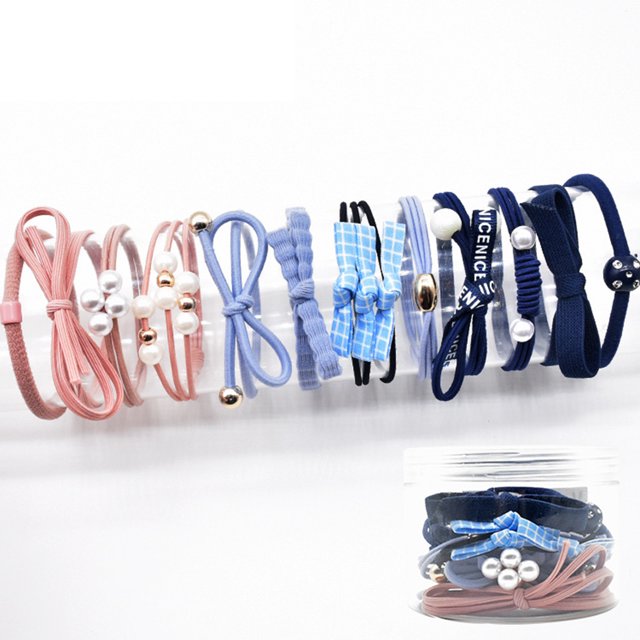 Colección de 12 ligas para cabello con estuche, colores juveniles y diseño adorable, perfectas para peinados elegantes en cualquier ocasión.