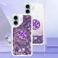 thumbnail image 2 of Liquid Quicksand Case for iPhone 16 Plus 6.7" with Diamond Kickstand, Soft TPU Luxury Fun Glitter Sparkle Flowing Clear Bling Cover Case for Apple iPhone 16 Plus. -Purple, 2 of 14