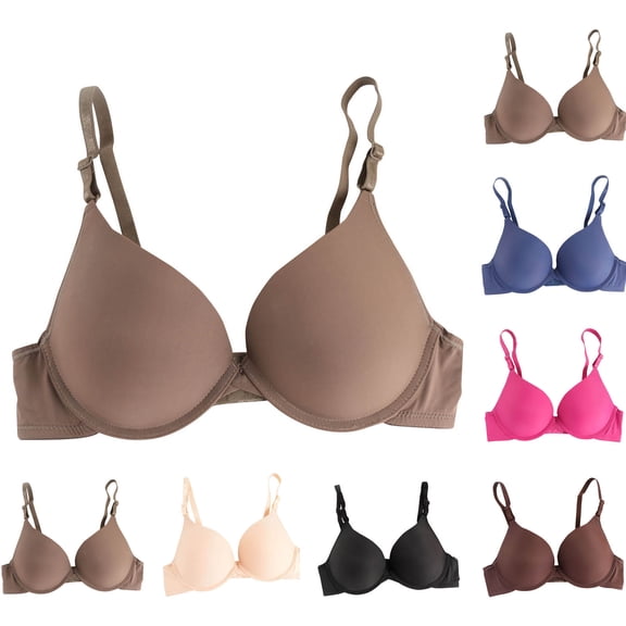 AHTJRT Women's Full Coverage Bras Supportive Comfy Soft Bralettes Wtih Adjustable Straps Racerbacks Seamless Tshirt Bra Hot Pink L
