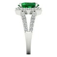 thumbnail image 3 of 2.78ct oval cut green emerald 18k white gold halo Bridal Wedding Engagement Promise Anniversary Ring for Women size 5.75, 3 of 7