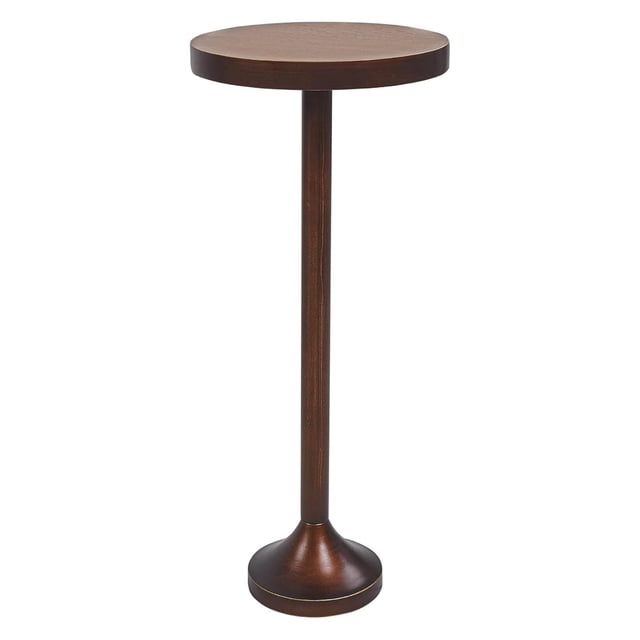 Mesa Auxiliar Pequeña con Base de Metal COZAYH Color Espresso Claro