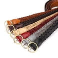 thumbnail image 5 of Cheers.US Women's Braided Leather Belt Skinny Woven Braided Belt O-Ring Buckle Leather Belt for Dress, Jean, Skirt, Pant, 5 of 7