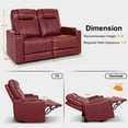 thumbnail image 3 of MCombo 65" Power Reclining Loveseat with Adjustable Headrest for Living Room, Double Recliner Sofa with Armrest Storage & LED Light, Red, 3 of 9