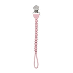 Itzy Ritzy Beaded Pacifier Clip, Pink Silicone