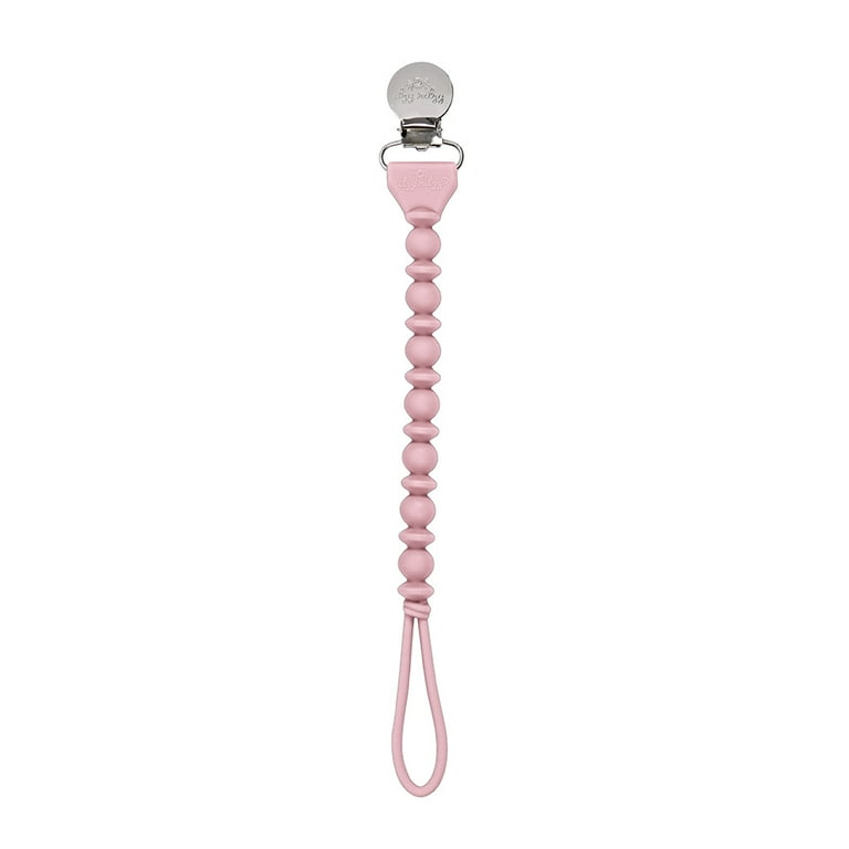 Itzy Ritzy Beaded Pacifier Clip, Pink Silicone photo 1
