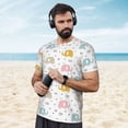 thumbnail image 4 of Wukai Little Elephant Print Men's Short-Sleeved Mesh T-Shirt,Quick-Dry Short Sleeve Workout T-Shirt-4X-Large, 4 of 8