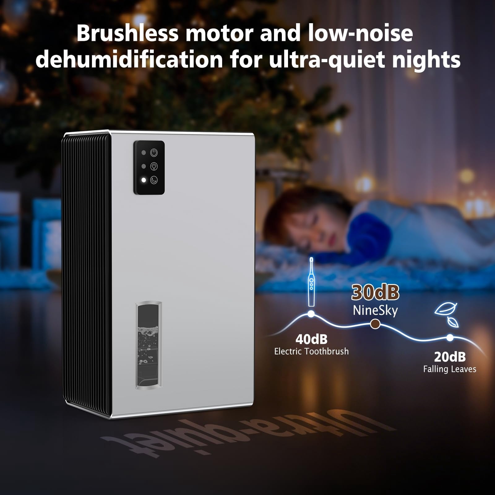 Dehumidifier for Home, 95 OZ Water Tank, (1000 sq.ft) Dehumidifiers for Bathroom Bedroom Basement with Auto Shut Off,7 Colors LED Light(Silver)