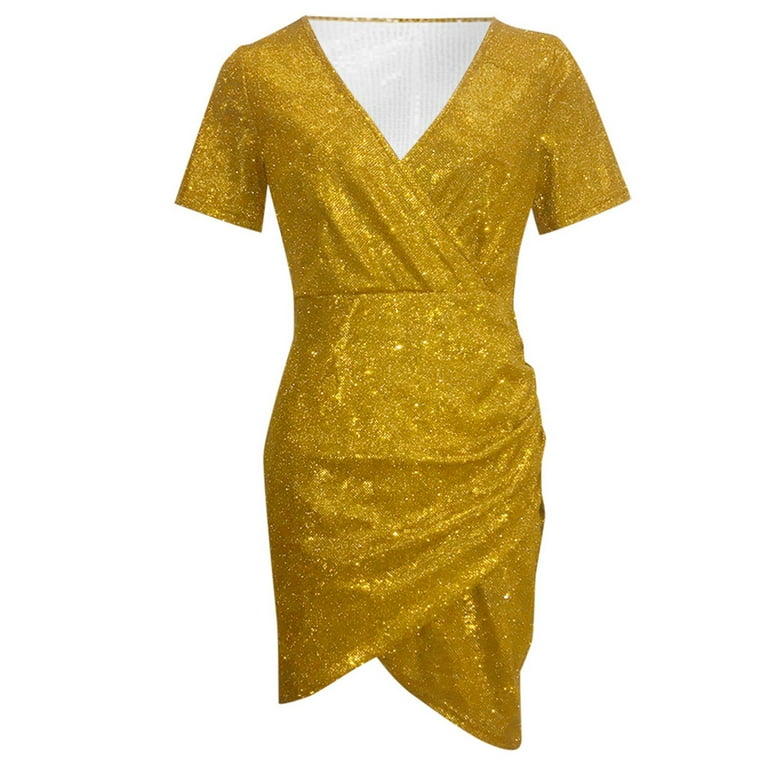 Sexy Sequins Short Sleeve Slim Bodycon Dress Sexy Sequins Short Sleeve Slim Bodycon Dress