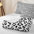 thumbnail image 4 of Erosebridal Camo Leopard Print Bed Spread Queen for Boys Girls, White Black Queen Coverlet Set, 3-Piece, 4 of 7