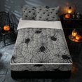 thumbnail image 2 of Homewish Spider Web Zipper Twin Comforter Sets with Fitted Sheet and 2 Pillowcases, Happy Halloween Zipper Bedding Set, Gray, Gray Reversible, 2 of 7
