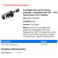 thumbnail image 2 of Front Right Strut and Coil Spring Assembly - Compatible with 1992 - 1996 Toyota Camry 2.2L 4-Cylinder 1993 1994 1995, 2 of 2