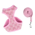 thumbnail image 2 of Dog Chest Harness Leash, Escape Proof Lightweight Polyester Adjustable Pet Harness Leash Simple  for Cats for Training for Pets for Jogging Pink,Khaki,Brown Without Letters, 2 of 8