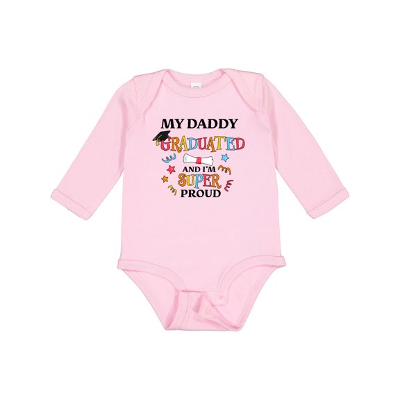 Inktastic My Daddy Graduated and I'm Super Proud Boys or Girls Long Sleeve Baby Bodysuit