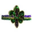 thumbnail image 3 of Nicky Bigs Novelties Mardi Gras Fluer Di Lis Headband - Sequin Hair Band for New Orleans Masquerade Mask Party Sequin Fascinators Purple Yellow Gold Green, Adjustable, 3 of 8